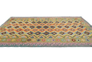 Multicolored Geometric Reversible 7X10 Kilim Oriental Rug