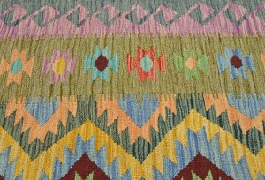 Multicolored Geometric Reversible 7X10 Kilim Oriental Rug