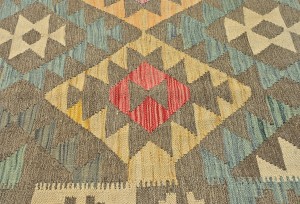Multicolored Geometric Reversible 6'7X9'6 Kilim Oriental Rug