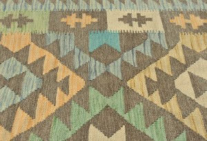 Multicolored Geometric Reversible 6'7X9'6 Kilim Oriental Rug