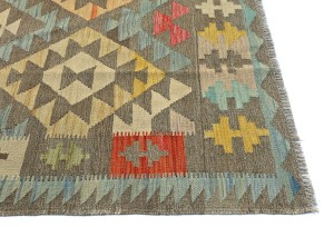 Multicolored Geometric Reversible 6'7X9'6 Kilim Oriental Rug