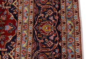 Vintage Red Traditional 10X14 Kashan Persian Rug