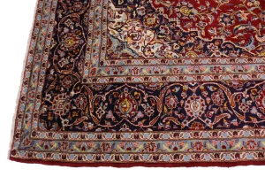 Vintage Red Traditional 10X14 Kashan Persian Rug