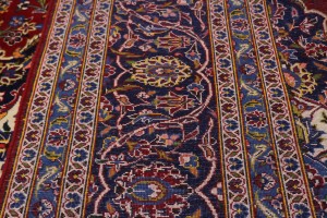 Vintage Red Traditional 8X12 Kashan Persian Rug