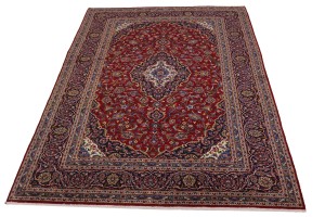 Vintage Red Traditional 8X12 Kashan Persian Rug