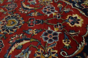 Vintage Red Traditional 9X13 Kashan Persian Rug