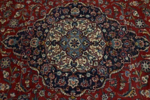 Vintage Red Traditional 9X13 Kashan Persian Rug