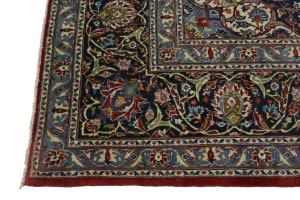 Vintage Red Traditional 9X13 Kashan Persian Rug