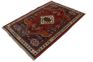 Red Tribal 3'5X5 Shiraz Persian Rug