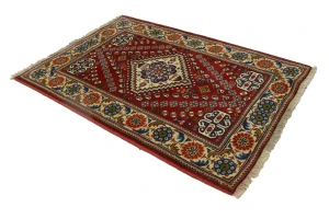 Red Tribal 4X5 Shiraz Persian Rug