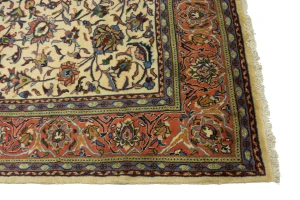 Vintage Cream Floral 8X11 Sarouk Persian Rug