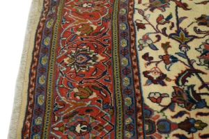 Vintage Cream Floral 8X11 Sarouk Persian Rug