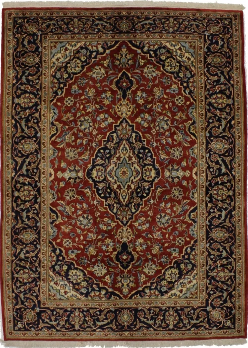 Vintage Red Traditional 4'8X6'5 Kashan Persian Rug