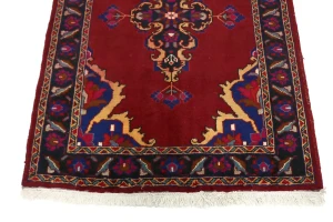 Semi Antique Red Tribal 4X10 Hamedan Persian Runner Rug