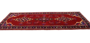 Semi Antique Red Tribal 4X10 Hamedan Persian Runner Rug