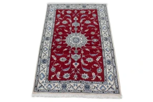 Red Classic Floral 4X7 Nain Kashmar Persian Rug