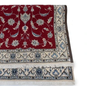 Red Classic Floral 4X7 Nain Kashmar Persian Rug