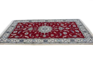 Red Classic Floral 4X7 Nain Kashmar Persian Rug