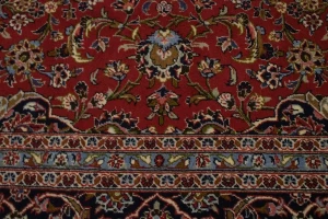 Vintage Red Traditional 10X13 Kashan Persian Rug