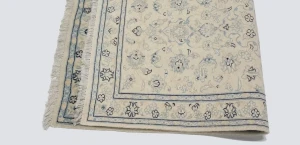 Cream Floral Classic 2X5 Traditional Nain Persian Oriental Rug