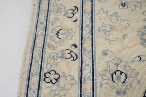 Cream Floral Classic 2X5 Traditional Nain Persian Oriental Rug