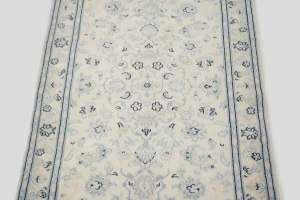 Cream Floral Classic 2X5 Traditional Nain Persian Oriental Rug