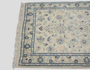 Cream Floral Classic 2X5 Traditional Nain Persian Oriental Rug