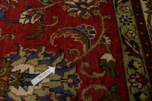 Vintage Red Traditional 9'5X15'4 Tabriz Persian Rug