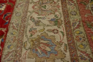 Vintage Red Traditional 9'5X15'4 Tabriz Persian Rug