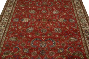 Vintage Red Traditional 9'5X15'4 Tabriz Persian Rug