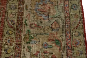 Vintage Red Traditional 9'5X15'4 Tabriz Persian Rug