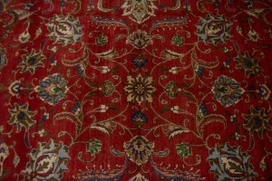 Vintage Red Traditional 9'5X15'4 Tabriz Persian Rug