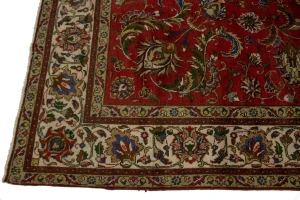 Vintage Red Traditional 9'5X15'4 Tabriz Persian Rug