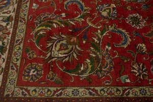 Vintage Red Traditional 9'5X15'4 Tabriz Persian Rug