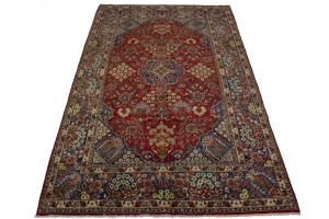 Vintage Red Traditional 8'6X13'7 Najafabad Persian Rug