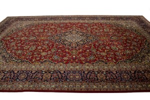 Vintage Red Traditional 10X13 Kashan Persian Rug