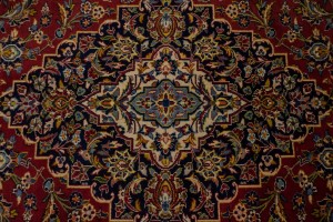 Vintage Red Traditional 10X13 Kashan Persian Rug