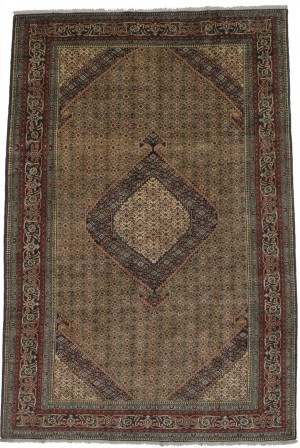 Semi Antique Light Salmon Geometric 6X10 Ardebil Persian Rug