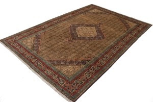 Semi Antique Light Salmon Geometric 6X10 Ardebil Persian Rug