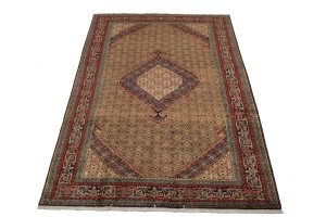 Semi Antique Light Salmon Geometric 6X10 Ardebil Persian Rug