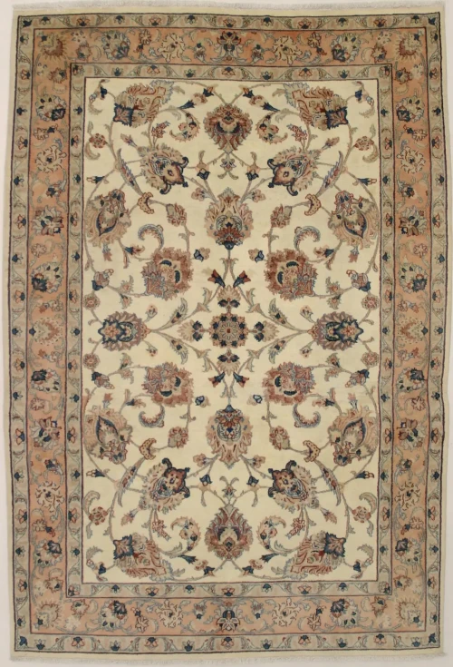 Vintage Cream Classic 7X10 Tabriz Persian Rug