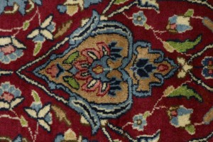 Vintage Red Floral 10X14 Kerman Persian Rug