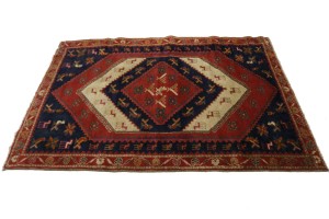 Semi Antique Red Tribal 3X5 Shiraz Persian Rug
