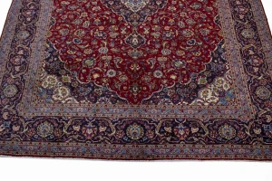 Vintage Red Traditional 10X13 Kashan Persian Rug