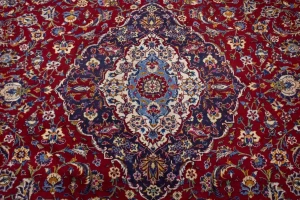 Vintage Red Traditional 10X13 Kashan Persian Rug