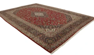 Vintage Red Traditional 10X14 Kashan Persian Rug
