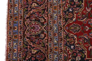 Vintage Red Traditional 10X13 Kashan Persian Rug