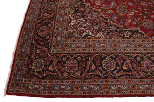 Vintage Red Traditional 10X13 Kashan Persian Rug