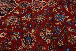 Vintage Red Traditional 10X13 Kashan Persian Rug