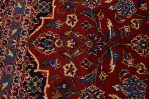 Vintage Red Traditional 10X13 Kashan Persian Rug
